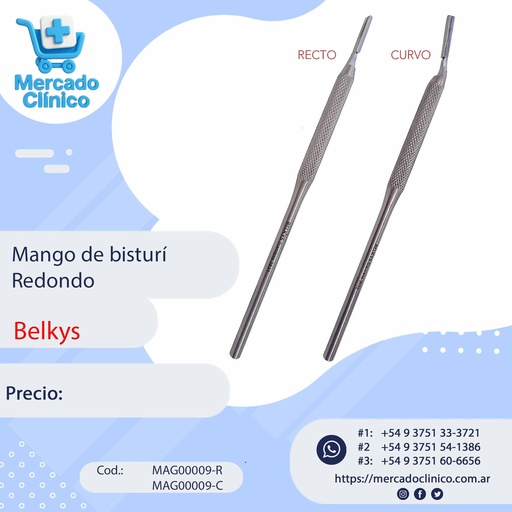 Mango para bisturi REDONDO - x unidad - Belkys